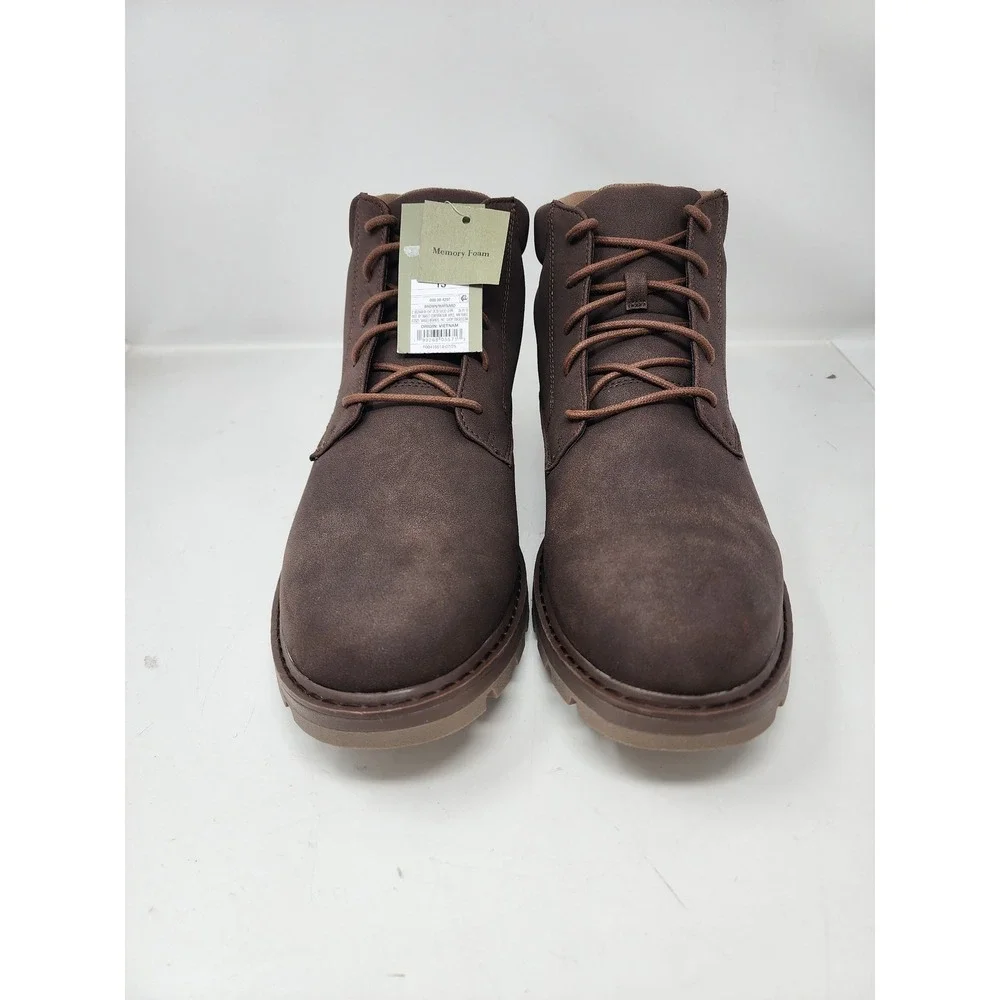 Goodfellow‎ & Co Maynard Mens Brown Lace Up Memory Foam Ankle Boots Size 13 NEW